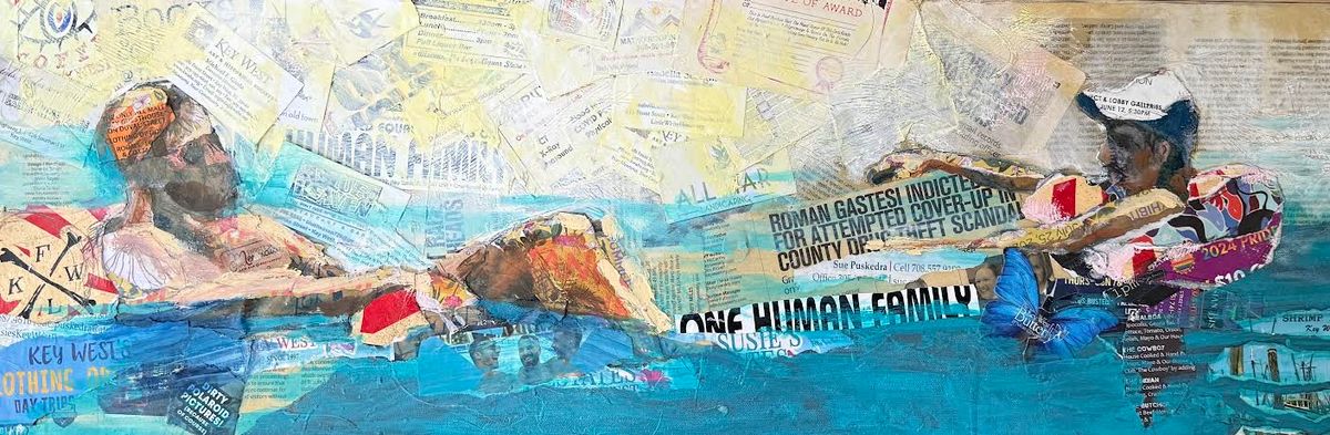 The Pool Between Us mixed media on canvas 22 x 36 in. The Pool Between Us mixed media on canvas 22 x 36 in.