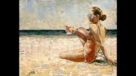 JAG GALLERY: FROM HER STUDIO  Opening January 7th. Photo by Thalassophile  mixed media on canvas  48 x 60 in.