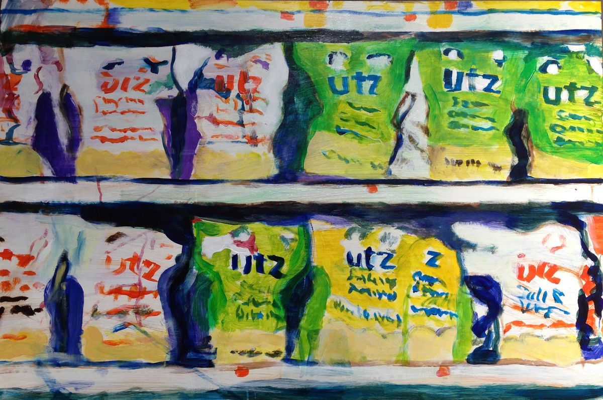 Brendan O’Connell - Utz acrylic on panel. 24 x 36 in. Brendan O’Connell - Utz acrylic on panel. 24 x 36 in.